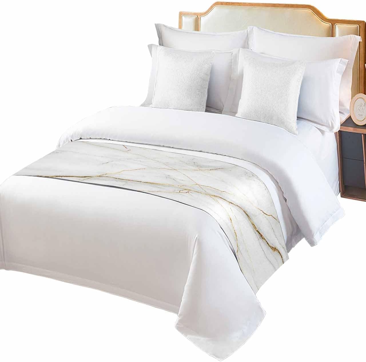 Sabolny Marble Bed Runner Scarf King Size Grey 1