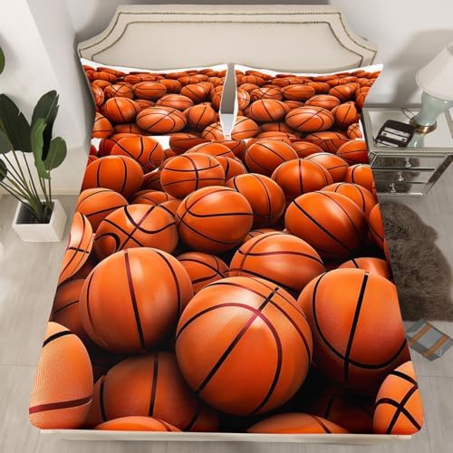 Erosebridal Basketball Pile Fitted Sheet Twin Size Set