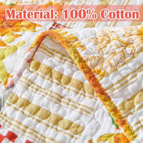 EVENHUG Cotton Quilt Set Twin Size Reversible