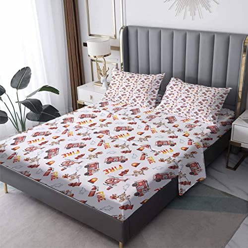 Firefighter Sheets Twin XL Set - 3 Piece Bedding with Patterned Design 1