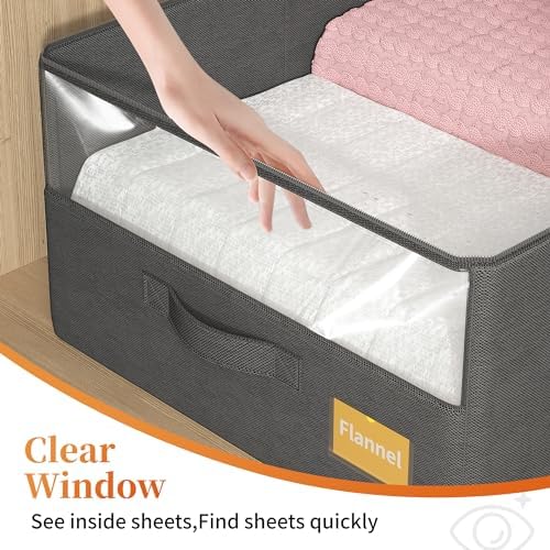 EnHomee 4 Pack Bed Sheet Organizer 240L Grey 1
