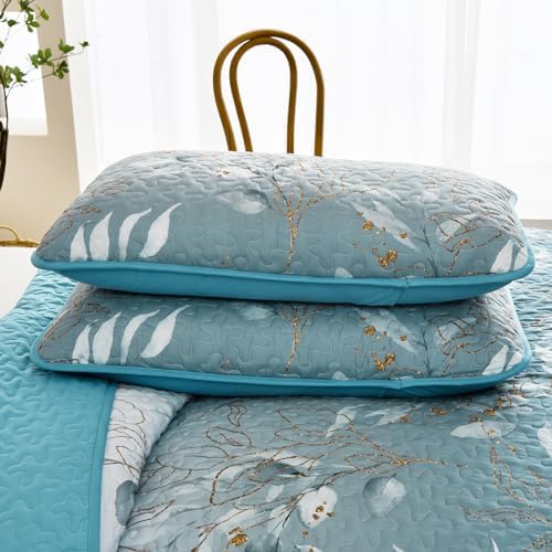 Anibedding Gradient Blue Queen Quilt Set 3-Piece