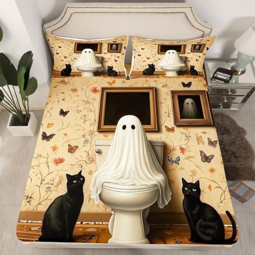 Castle Fairy Ghost Bedding Set Twin Size Microfiber Halloween Sheet Set