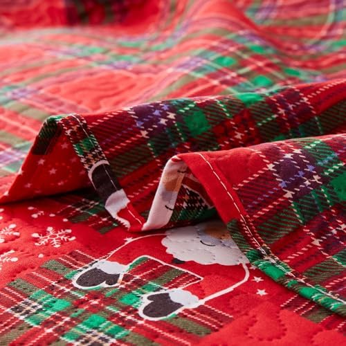 CHESITY 3-Piece Christmas Quilt Set King Size