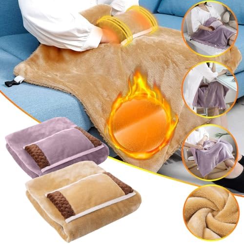 Kakina CMSX Heated Throw Blanket Purple Portable USB Electric