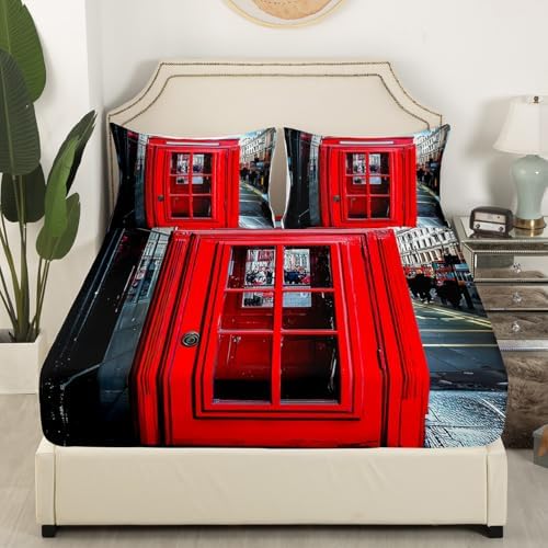 Feelyou London Themed Twin Size Kids Bed Sheet Set