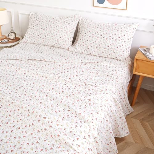 ILVOE California King Sheet Set 4 Piece Floral Microfiber