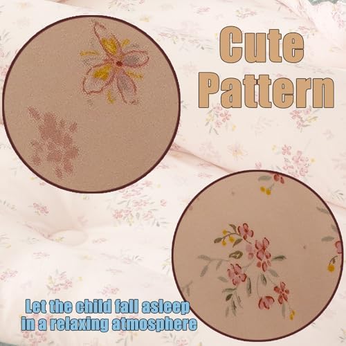 Doimier 2PCS Toddler Bedding Set Pink Petals