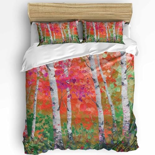 3 Piece Queen Bedding Set with Zipper Closure and Botanical Print