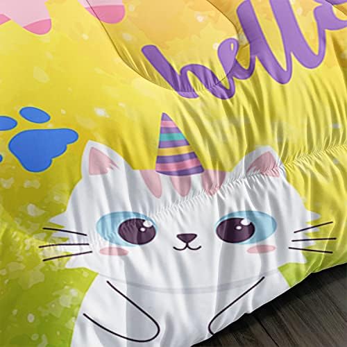 Axolotl Cat Bedding Set 3Pcs Comforter Pillow Cases