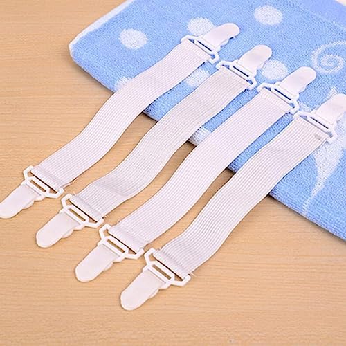Jowxsx Bed Sheet Straps White for Twin Queen King