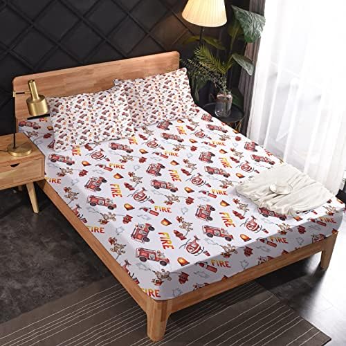 Firefighter Sheets Twin XL Set - 3 Piece Bedding with Patterned Design 1