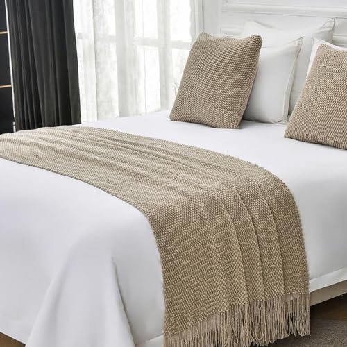 JONKMY Orange Bed Runner Scarf Bedspread