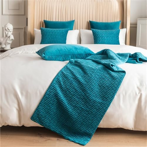 Bright Yellow Quilted Bed Runner Scarf Set