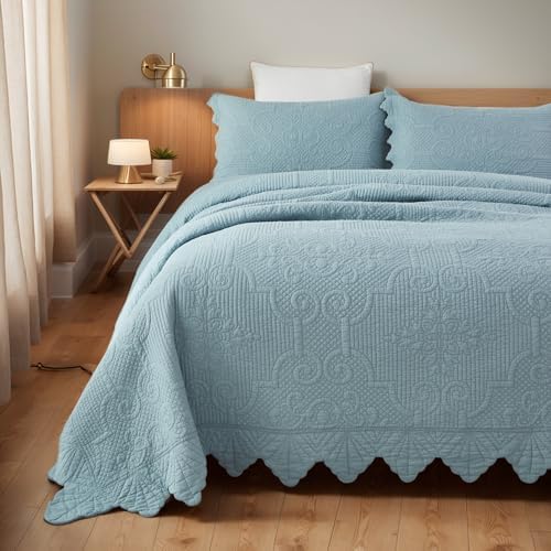 Brandream Queen Size Quilt Set 3-Piece 100 Cotton