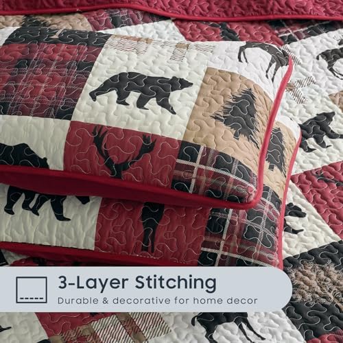 Wake In Cloud Rustic Quilt Set QueenFull 3 Pieces