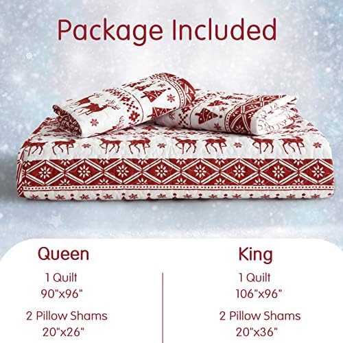 CAROMIO Christmas Quilt Set King Size