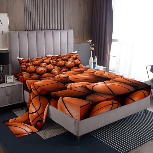 Erosebridal Basketball Pile Fitted Sheet Twin Size Set