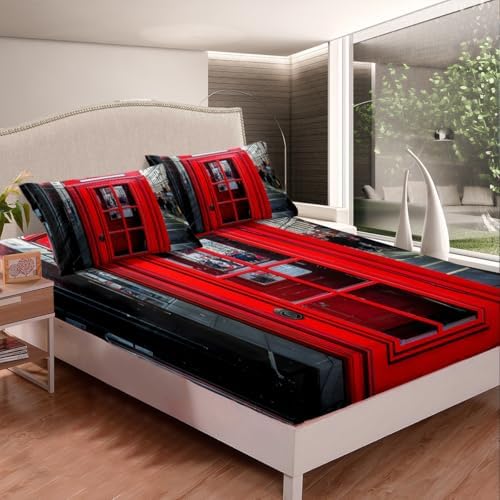 Feelyou London Themed Twin Size Kids Bed Sheet Set