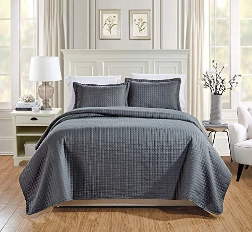 Chezmoi Collection 3-Piece Modern Quilted Bedspread Coverlet Set