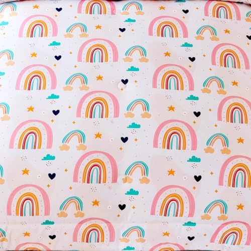 ANGIYUIN 6 Piece Rainbow Comforter Set for Girls