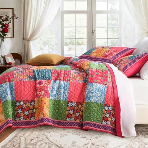 King Size Quilt Set - Soft Reversible Bedspread with Pillow Shams
