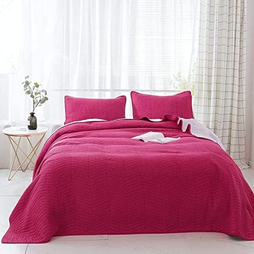 KASENTEX 100 Cotton Queen Quilt Set with Pillow Shams