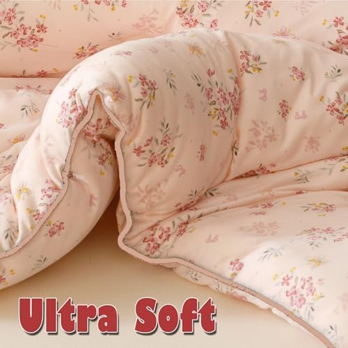 Doimier 2PCS Toddler Bedding Set Pink Petals