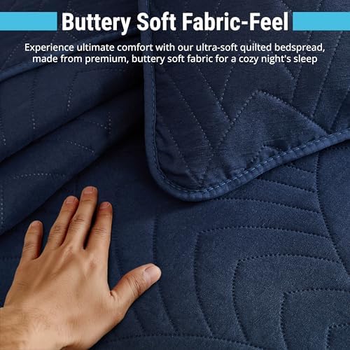 HLCME Weston - 3 Piece Quilt Set Navy Blue