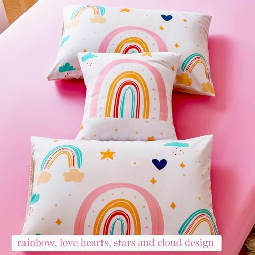 ANGIYUIN 6 Piece Rainbow Comforter Set for Girls