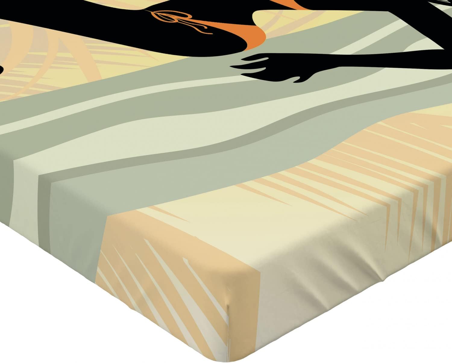 Ambesonne Pin Up Girl Fitted Sheet California King
