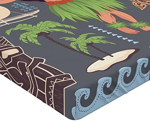 Ambesonne Hula Girl Fitted Sheet Multicolor 1