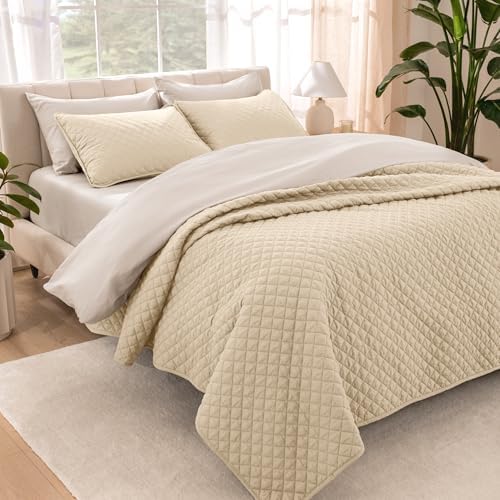 Bare Home Coverlet Set - 3 Piece Lightweight Bed Decor