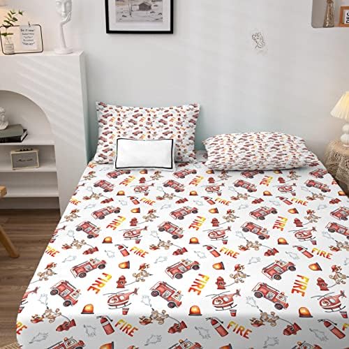 Firefighter Sheets Twin XL Set - 3 Piece Bedding with Patterned Design 1