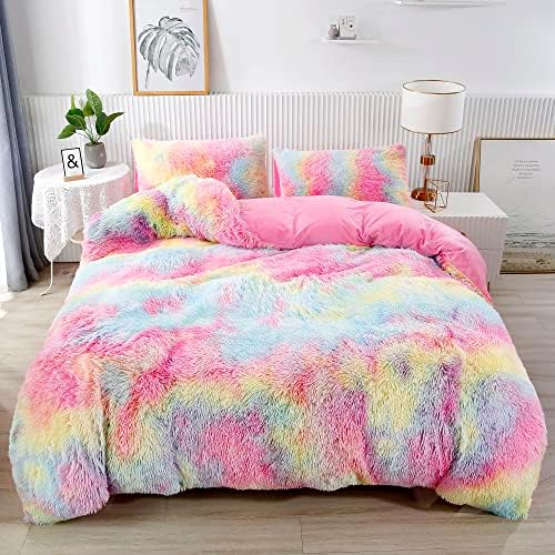 RYNGHIPY 3Pcs Rainbow Girls Duvet Cover Set Twin Size 1