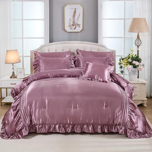 Luxury Satin Comforter Set 8-Piece Blush Pink