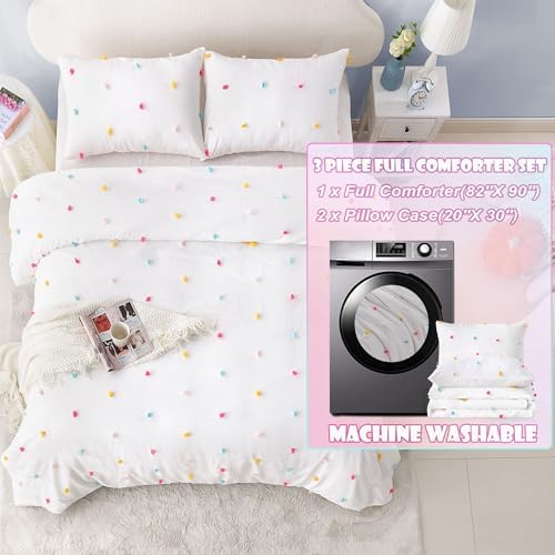 VIVILINEN Kids Comforter Set with Pom Pom Design