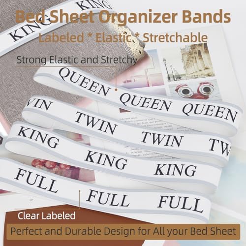 Damukoo Bed Sheet Organizer Bands - 4PCS Queen Pack