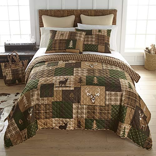 Donna Sharp Queen Full Bedding Set - 3 Piece Green Forest Lodge