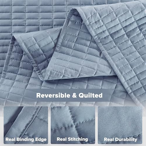 Comfort Spaces Kienna Quilt Set - 3 Piece Blue