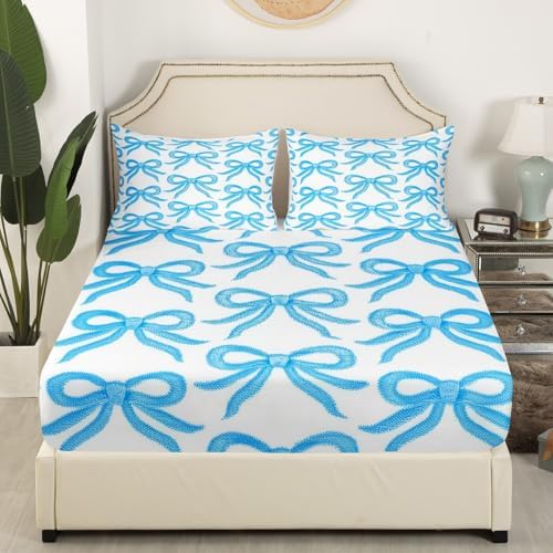 Erosebridal Girls Bow Bed Sheet Set Twin Size with Pillowcase