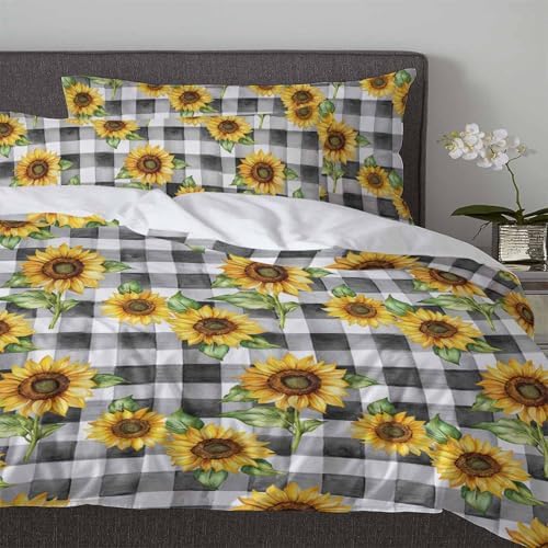 Boanket 3-Piece Queen Bedding Set with Zipper and Plaid Design