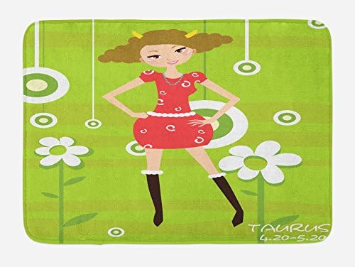 Ambesonne Zodiac Taurus Bath Mat Plush Non-Slip