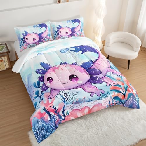 Cute Axolotl Comforter Set Twin Size