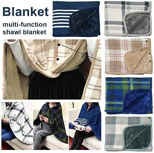 Doublelayer Plaid Heated Throw Blanket for Winter