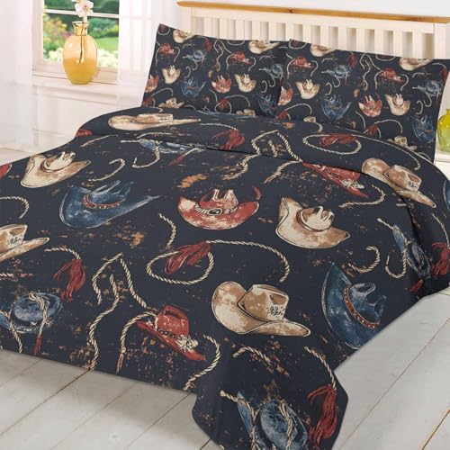 Boanket 3-Piece Cowboy Bedding Set with Zipper