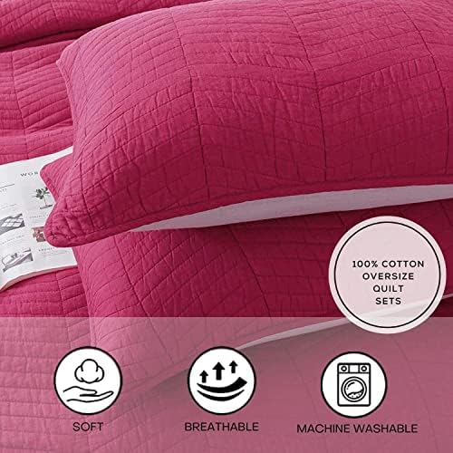 KASENTEX 100 Cotton Queen Quilt Set with Pillow Shams