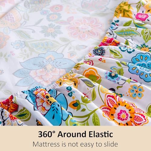 MEISHANG King Sheet Set - Floral Pattern Deep Pocket Ultra Soft