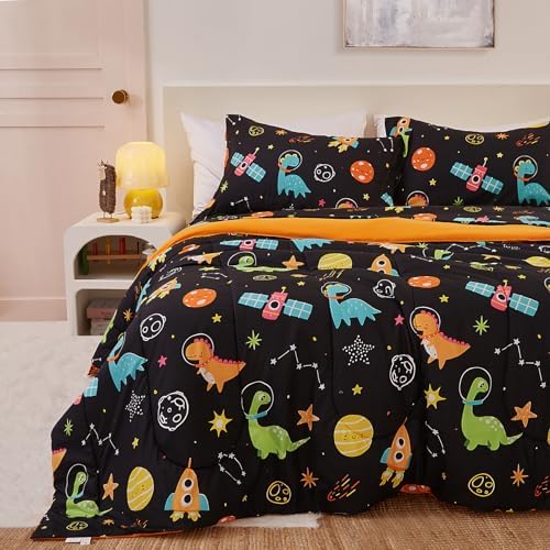 Yibeizi Space Dinosaur Kids Comforter Set for Boys Twin