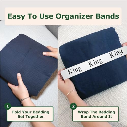 ECOHomes Bed Sheet Organizer Elastic Bands - 2PCS White King